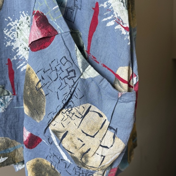 Cristina Vergani Women’s Abstract Linen-blend Dress - Size Large - Picture 6 of 12